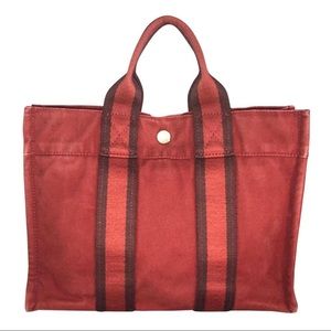 Hermés Paris Four Toute Purse Hand Tote Bag RARE Red